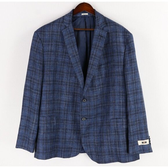 Joseph Abboud Other - NWT Joseph Abboud E Thomas Silk Wool Linen Sport Coat 54R Blue Plaid Blazer New